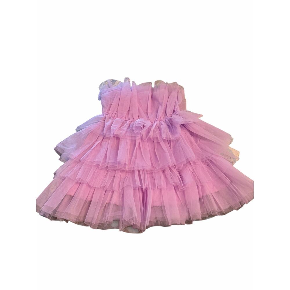 Lavender Mable Aileen Ruffle Mini Dress - Size S - Picture 3 of 10